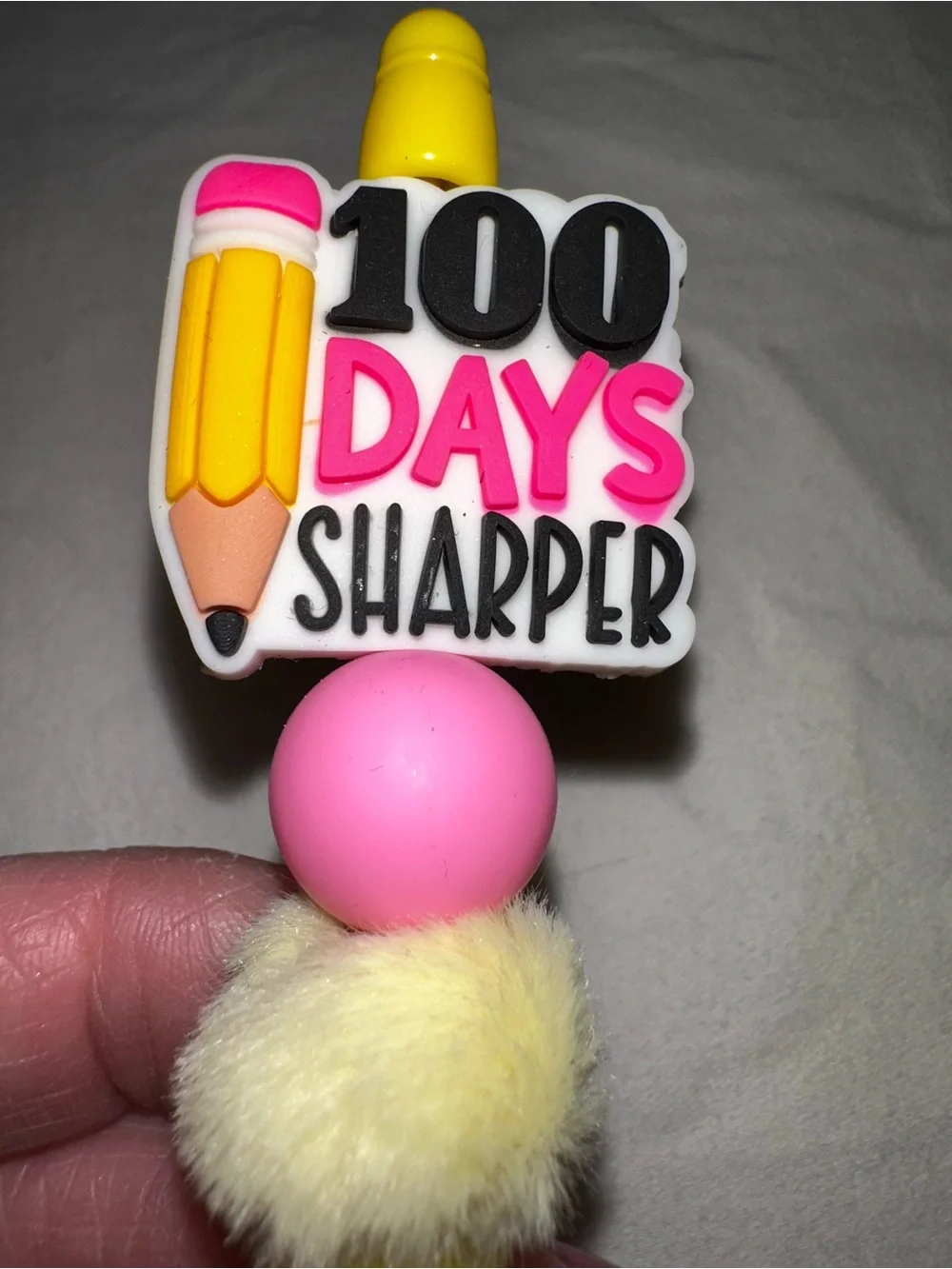 100 Days Sharper Pink and Yellow Custom Pen